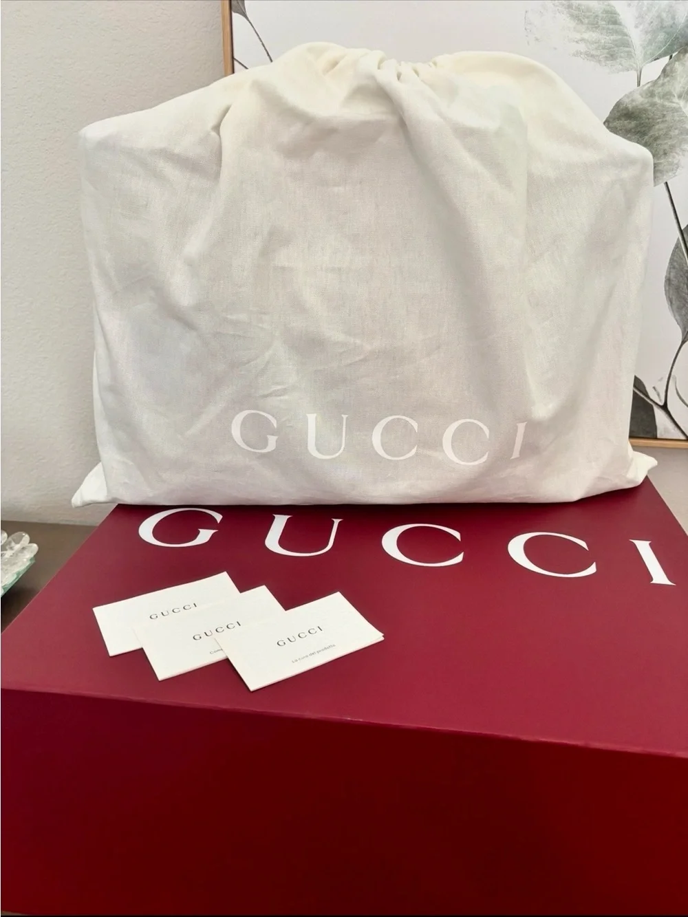 Gucci Brown & Beige GG Supreme Tote with Green-Red Web Stripe with wallet
